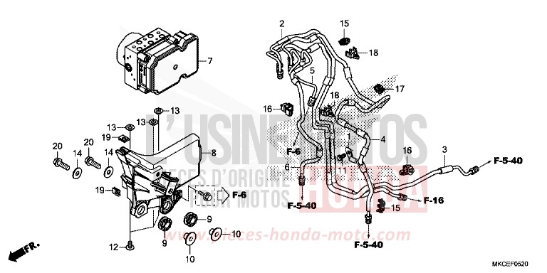 ABS MODULATOR for Gold Wing CANDY ARDENT RED (R367B) from 2019